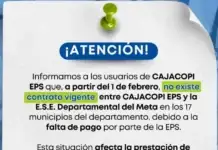 Quedan desamparados en salud 30.000 personas de Cajacopi en el Meta